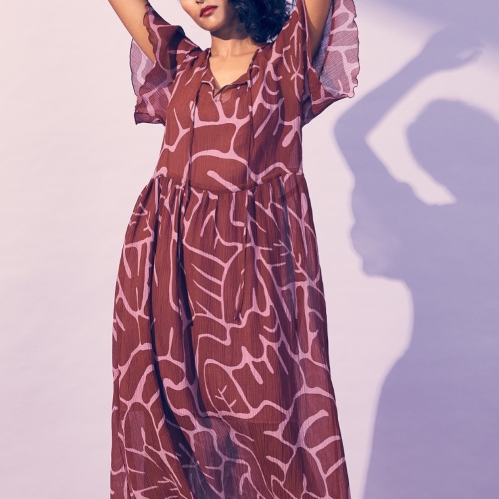 Gorman Clothing "Monstera" Print Midi dress
